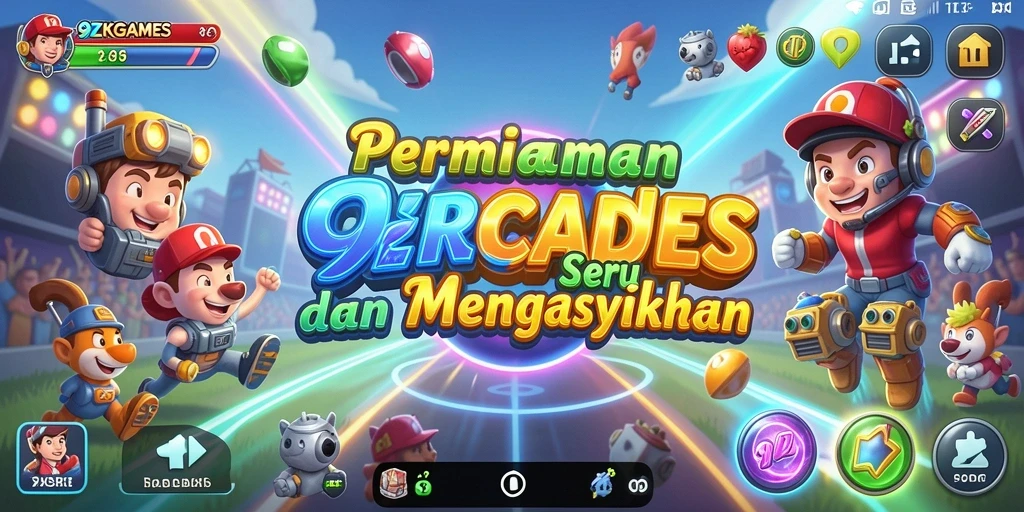 Screenshot gameplay seru dari 9ZKGAMES yang menunjukkan tantangan Arcade.
