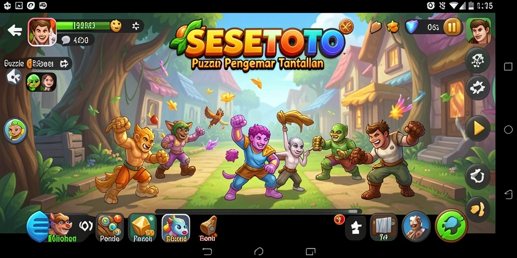 Screenshot gameplay SESETOTO menampilkan tantangan puzzle menarik.