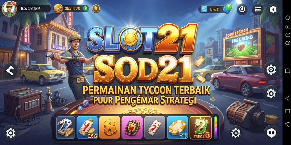 Tangkapan layar gameplay SLOT21 menampilkan pengelolaan bisnis yang seru dan menyenangkan.