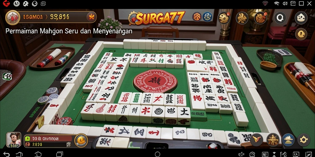 Tampilan menarik gameplay Mahjong di SURGA77.